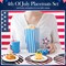 100 Pcs 4th of July Paper Placemats 13 Inch Patriotic Round Table Mats Star USA Flag Disposable Placement Red White and Blue Tablemats Mats for Table Setting Independence Day Party Supplies